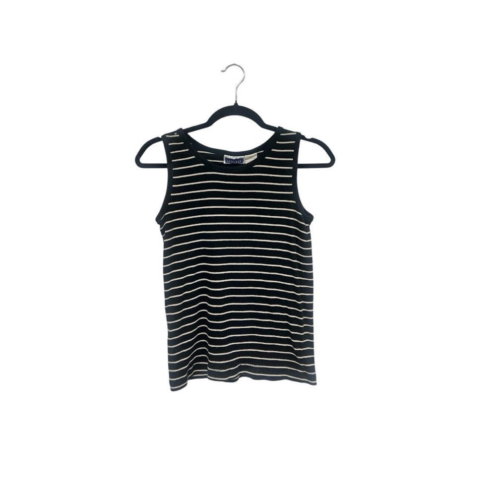 Navy Blue and White Striped Tank Top